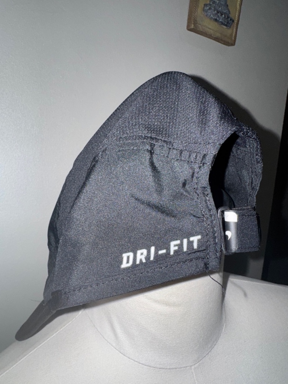 Nike Black Baseball Cap with White Swoosh- Dri Fit - Picture 3 of 5